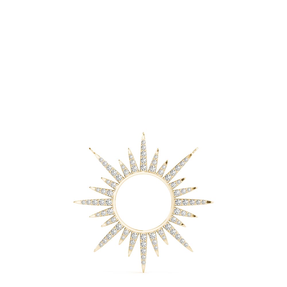 Sun Shaped Circle Fashion Pendants (1/2 ct. tw.), On hand view in yellow gold