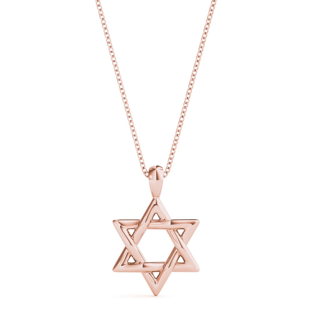 Star of David Pendants, Front view in rose gold