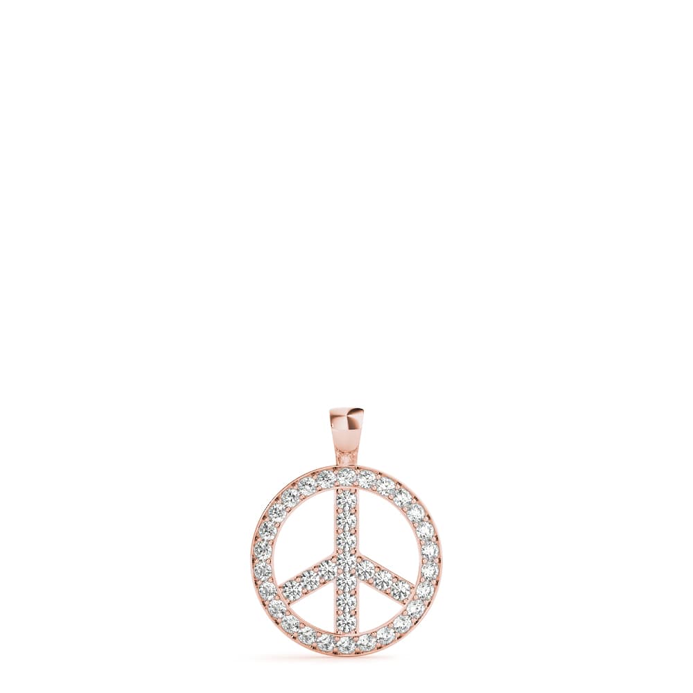 Peace Sign Fashion Pendant (0.29 ct. tw.), On hand view in rose gold
