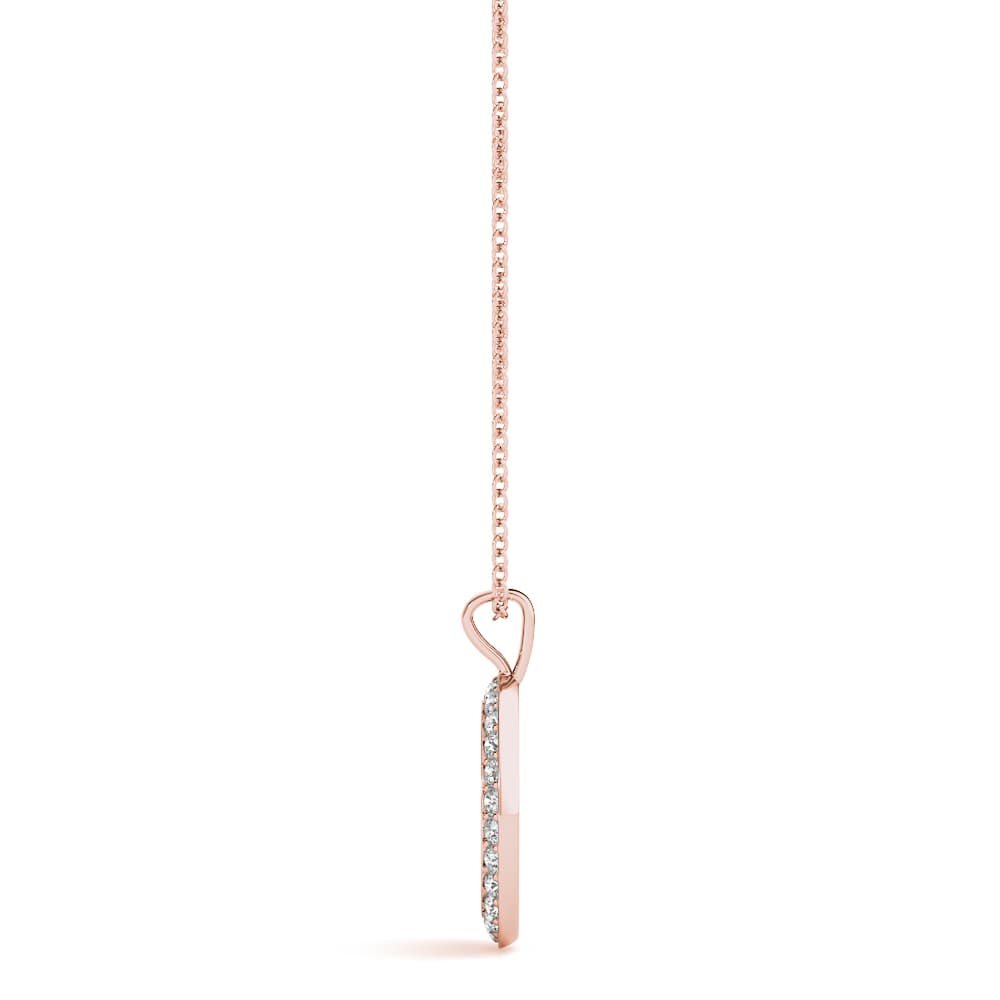 Peace Sign Fashion Pendant (0.29 ct. tw.), Side view in rose gold