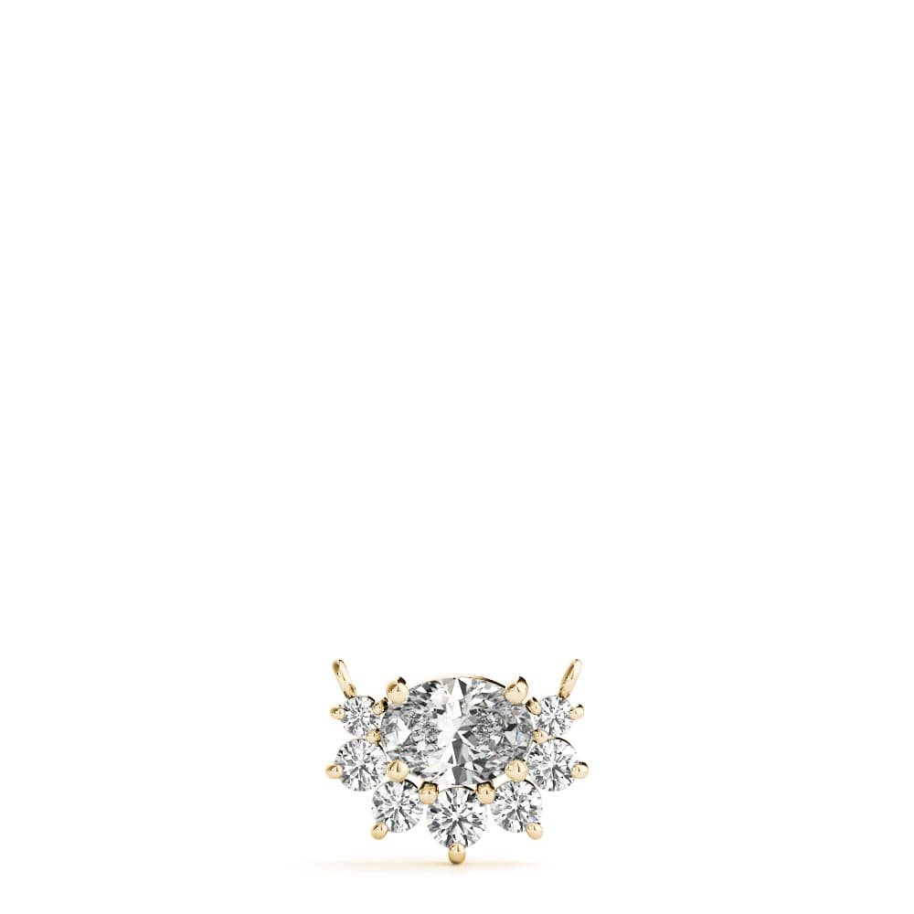 Cluster Fashion Pendant (1/8 ct. tw.), On hand view in yellow gold