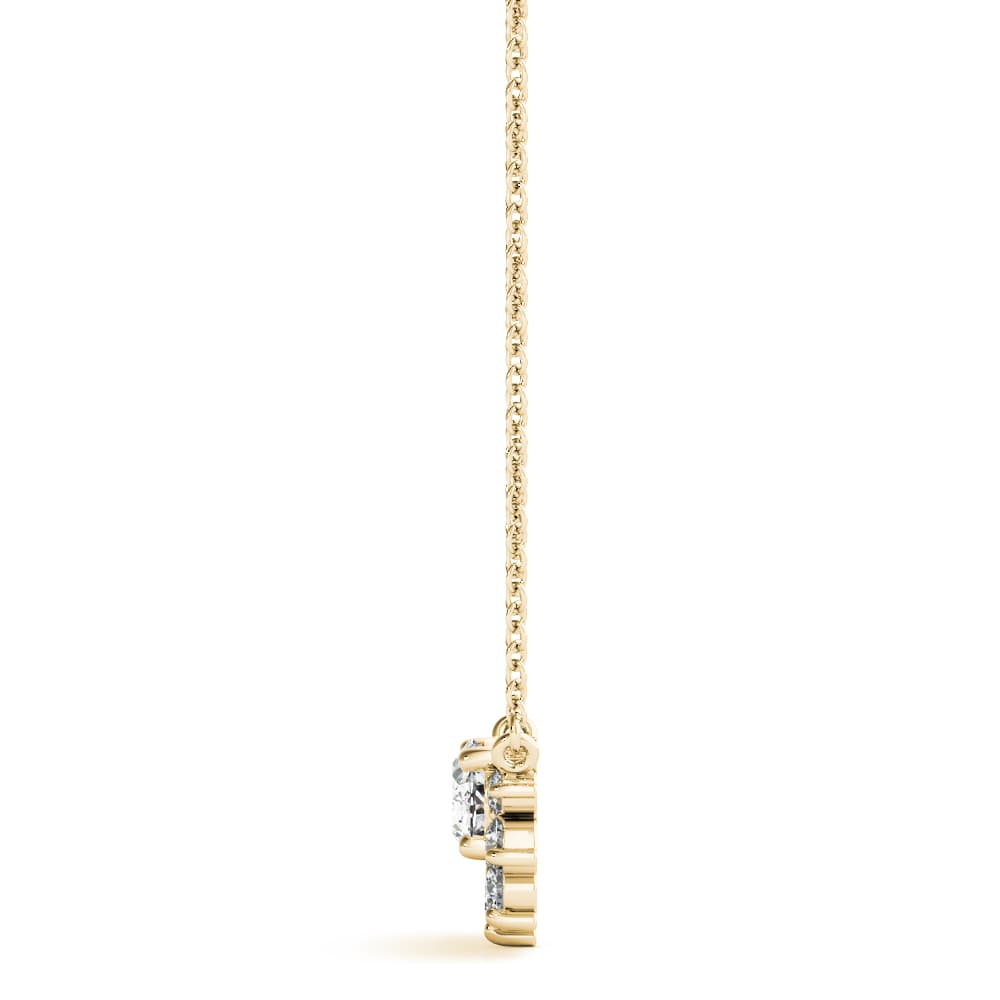 Cluster Fashion Pendant (1/8 ct. tw.), Side view in yellow gold