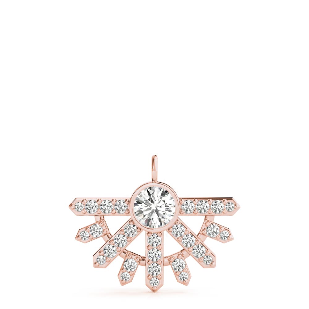 Bezel Set Prong Fashion Pendants (1/4 ct. tw.), On hand view in rose gold