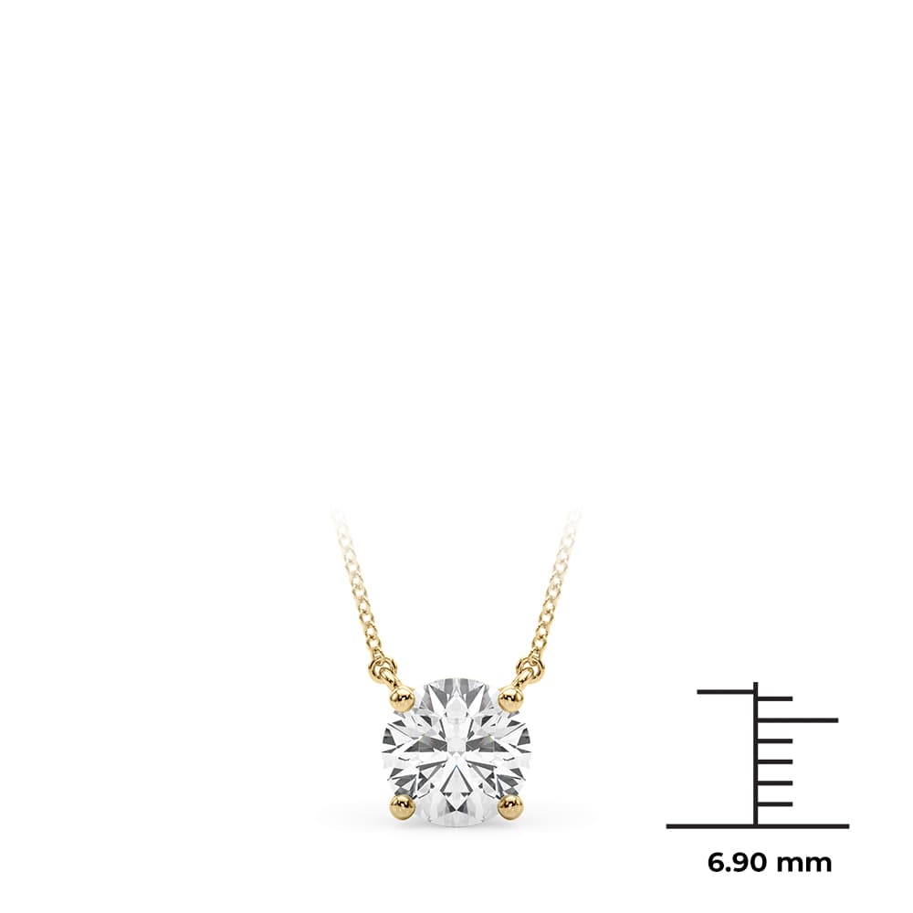 Solitaire New Style Pendants (1/4 ct. tw.), On hand view in yellow gold