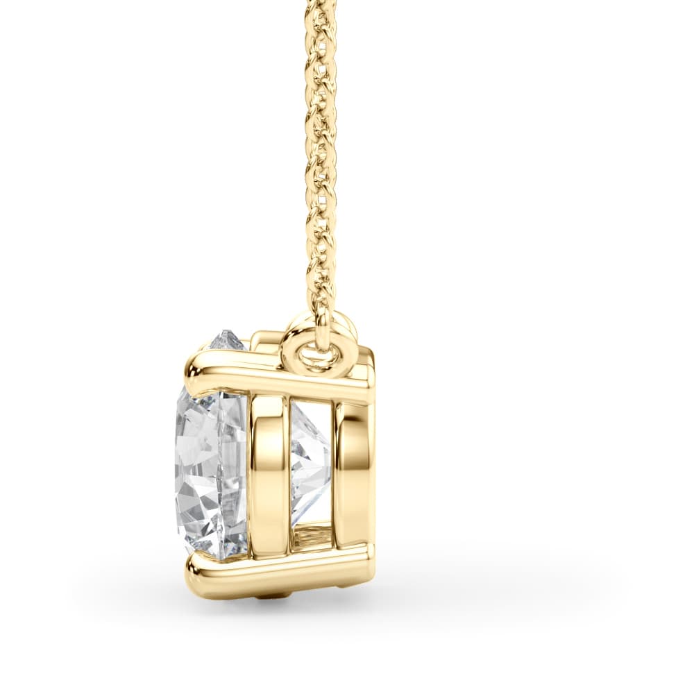 Solitaire New Style Pendants (1/4 ct. tw.), Side view in yellow gold