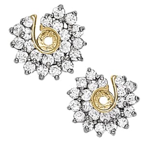 Cluster Round Jacket Earring — LEFT — White Gold