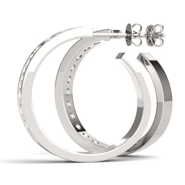 Hoop Earrings Standard Hoop Earring (1.92 ct. tw.), Angle view in white gold or platinum