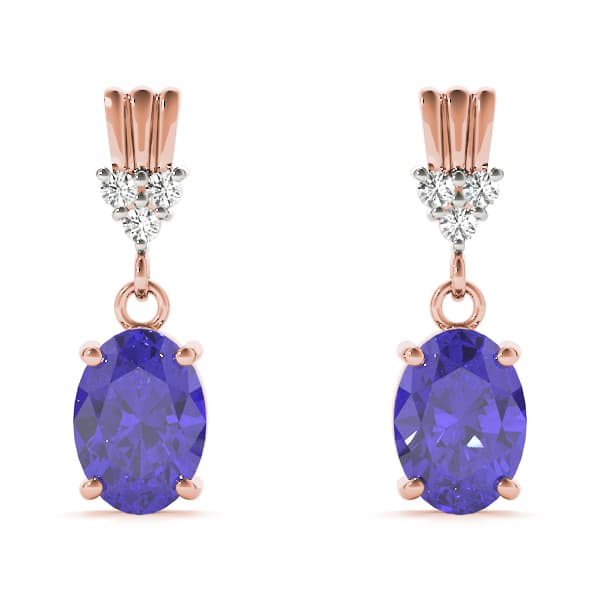Color Oval Earring (0.06 ct. tw.), Front view in rose gold
