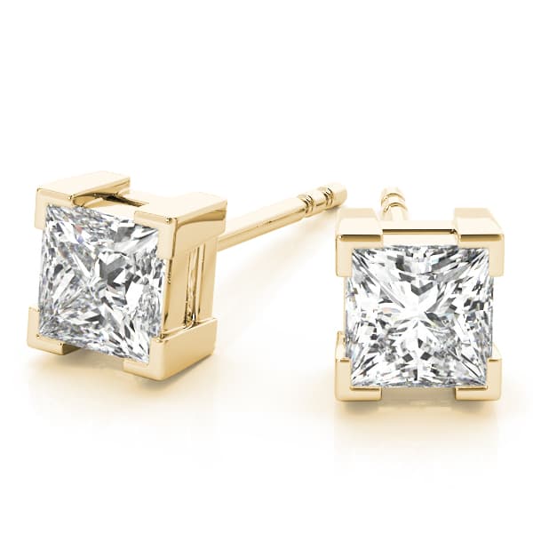 Single Stone Earring (0.2 ct. tw.), On hand view in yellow gold