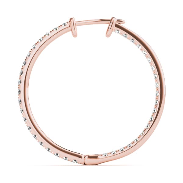 Inside Outside Round Hoop Earrings (0.6 ct. tw.), Side view in rose gold