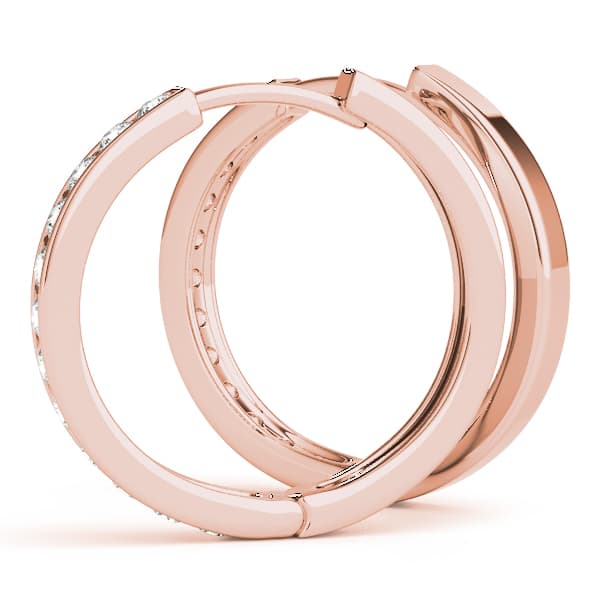 Channel Set Hoop Earrings (0.48 ct. tw.), Angle view in rose gold