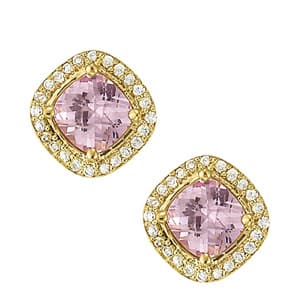 Earrings Color Square & Cushion — White Gold