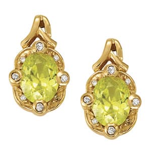 Earrings Color Oval — White Gold