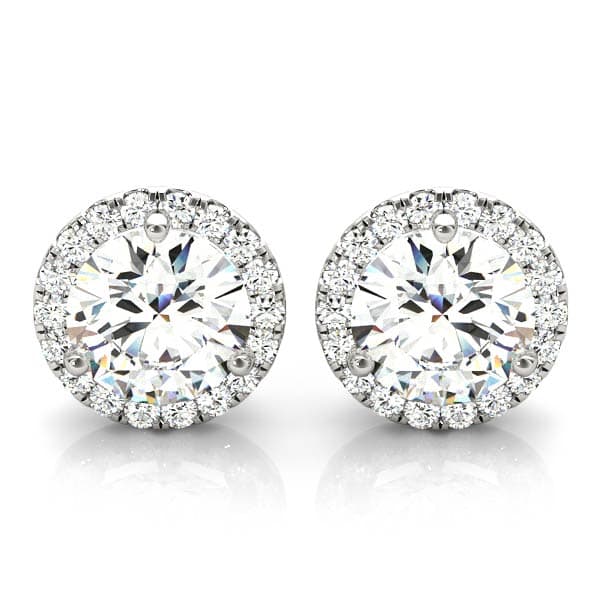 Round Martini Halo Studs — 3/8 CT — View 1