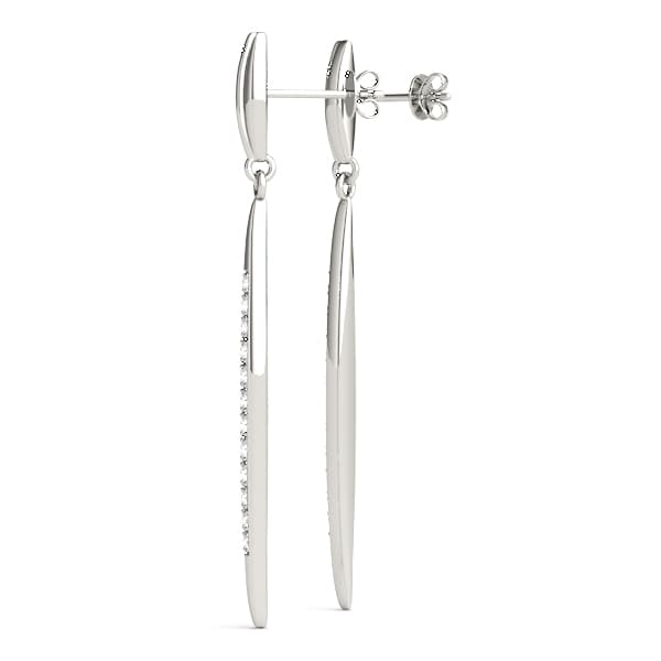 Drop Earrings (1/8 ct. tw.), Angle view in white gold or platinum