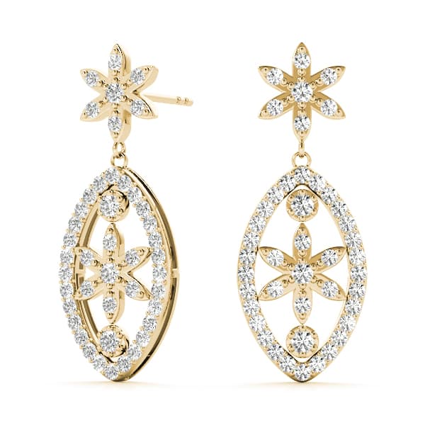 Fashion Earrings (1/4 ct. tw.), On hand view in yellow gold