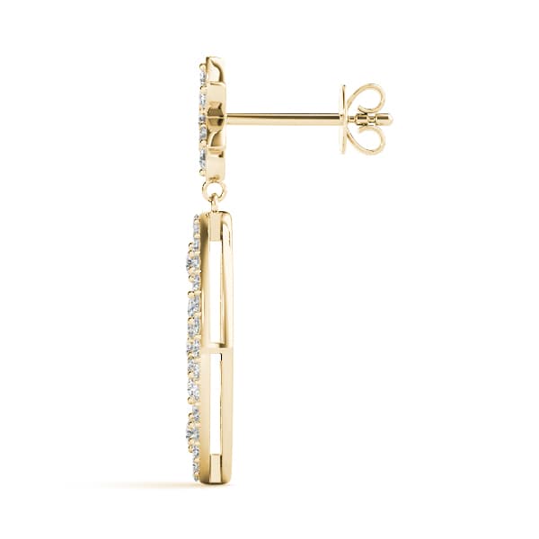 Fashion Earrings (1/4 ct. tw.), Side view in yellow gold