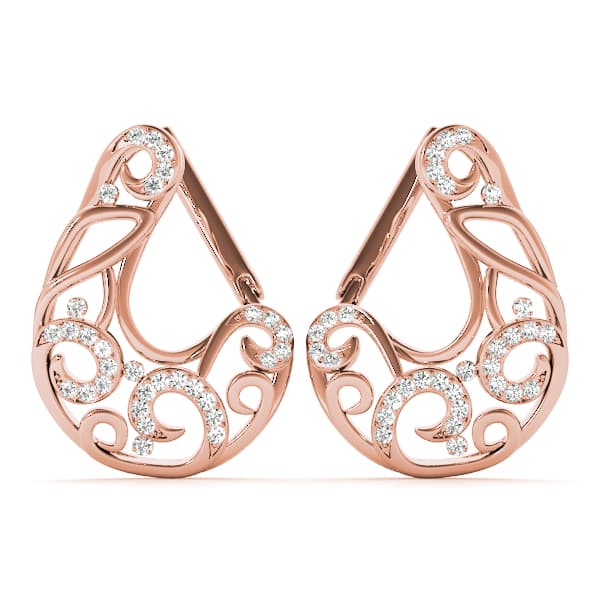 Fashion Earrings (0.18 ct. tw.), Front view in rose gold