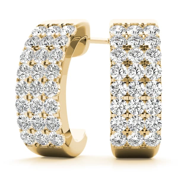 Multi-Row Huggie Hoop Earrings (0.19 ct. tw.), Front view in yellow gold