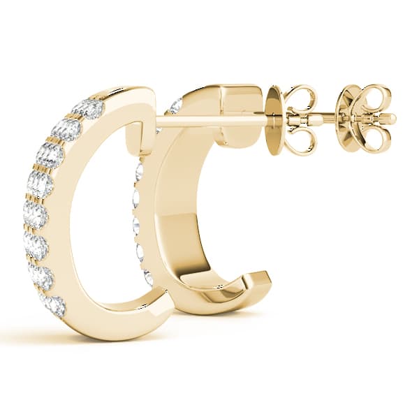 Multi-Row Huggie Hoop Earrings (0.19 ct. tw.), Angle view in yellow gold