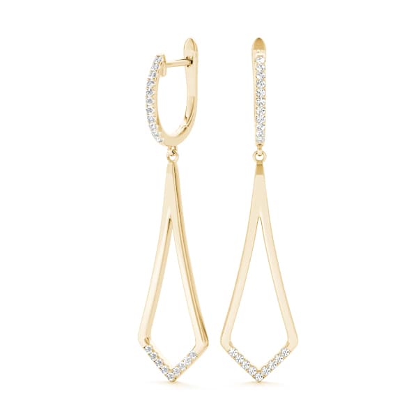 Fashion Drop Earrings (0.21 ct. tw.), On hand view in yellow gold