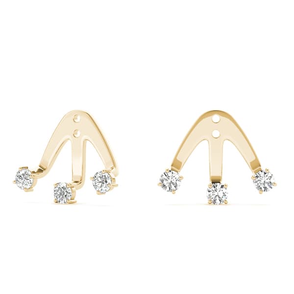 3 Stone Jackets (1/4 ct. tw.), Front view in yellow gold