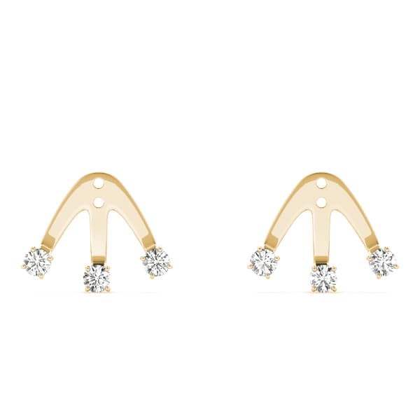 3 Stone Jackets (1/4 ct. tw.), On hand view in yellow gold