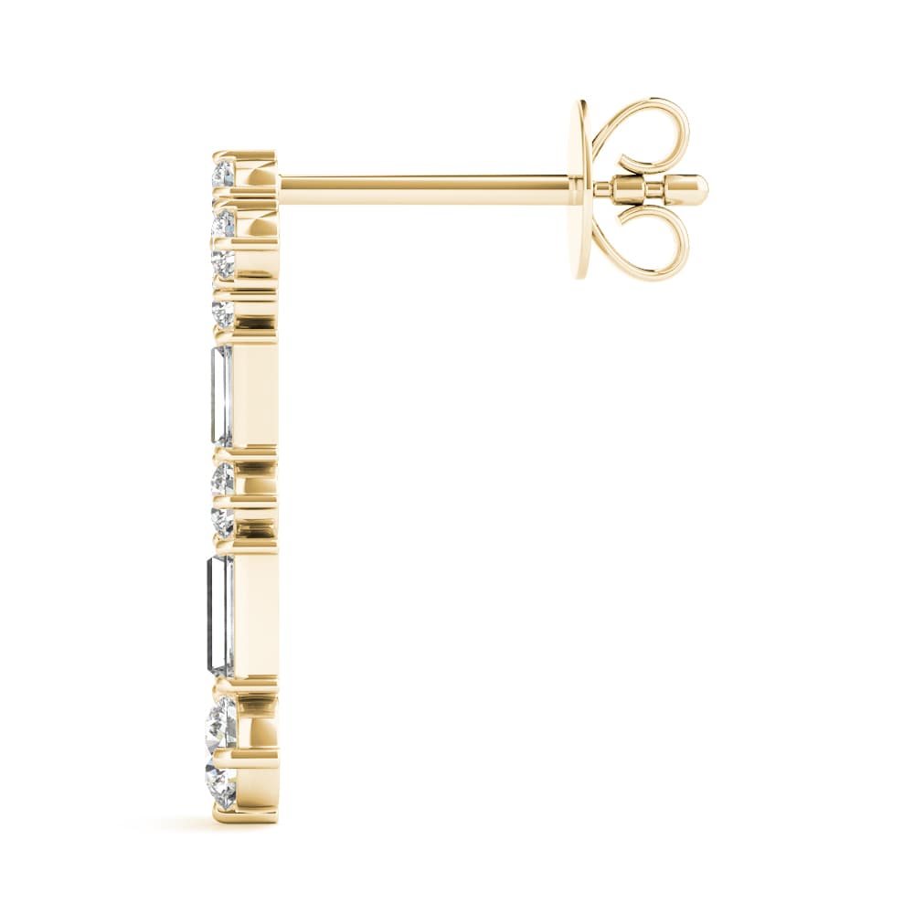 Fashion Earrings (1/3 ct. tw.), Side view in yellow gold
