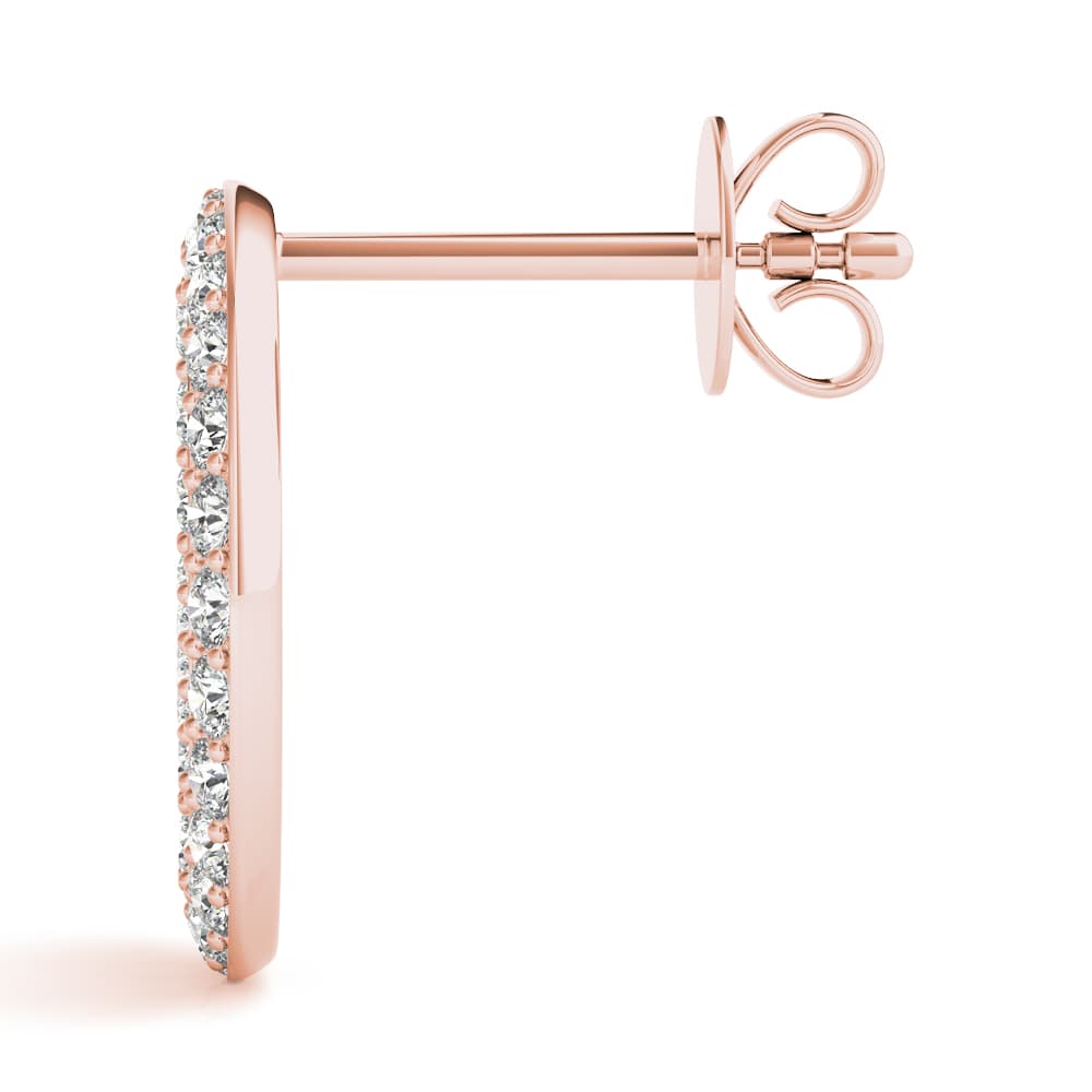 Peace Sign Fashion Earrings (0.29 ct. tw.), Side view in rose gold