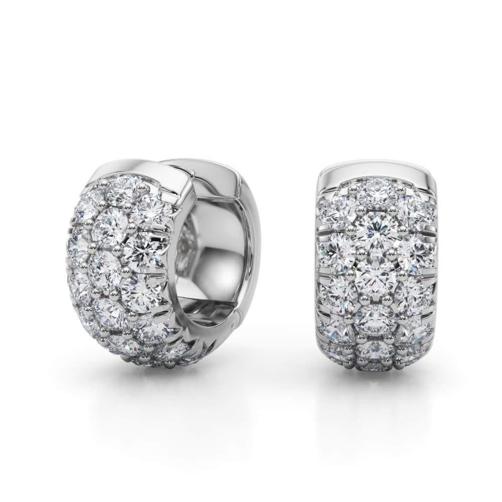 3-Row Huggie Earrings — 1 1/2 ctw — View 1