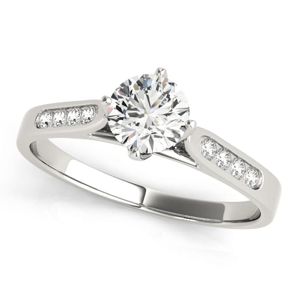 Single Row Channel Set Peg Head Engagement Ring — style 50001 in 10k White Gold