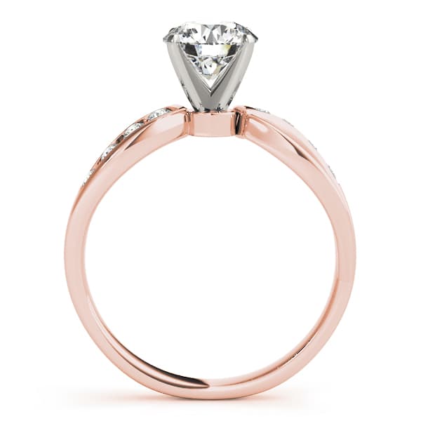 Channel Set Bypass Peg Head Engagement Ring, style 50013, Side view in rose gold