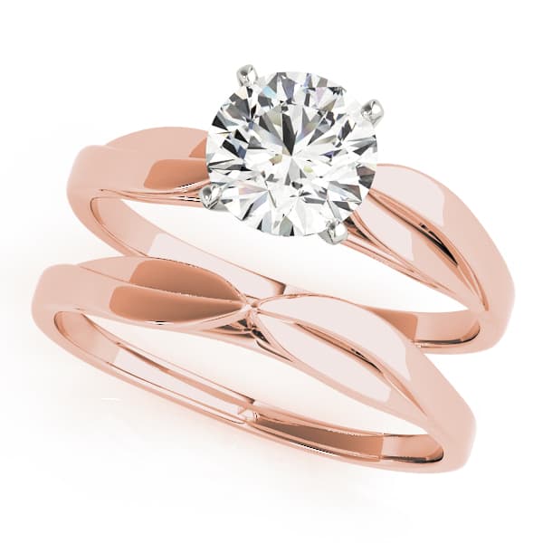 Solitaire Peg Head Engagement Ring, style 50025, On hand view in rose gold