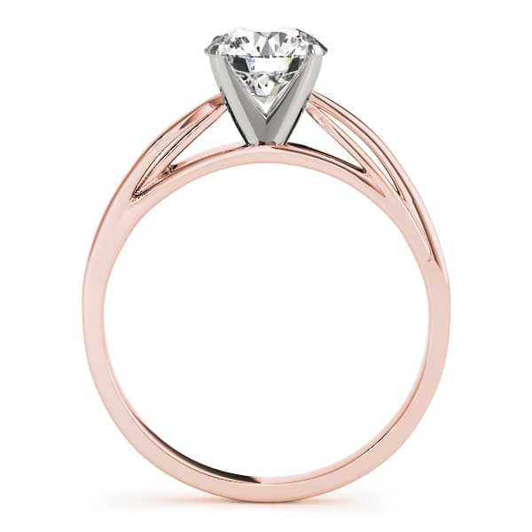 Solitaire Peg Head Engagement Ring, style 50025, Side view in rose gold