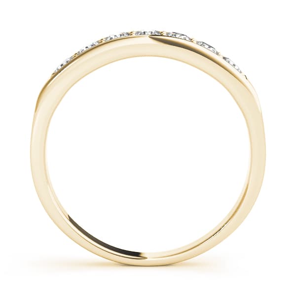 Prong In Channel Wedding Band (0.42 ct. tw.), Side view in yellow gold