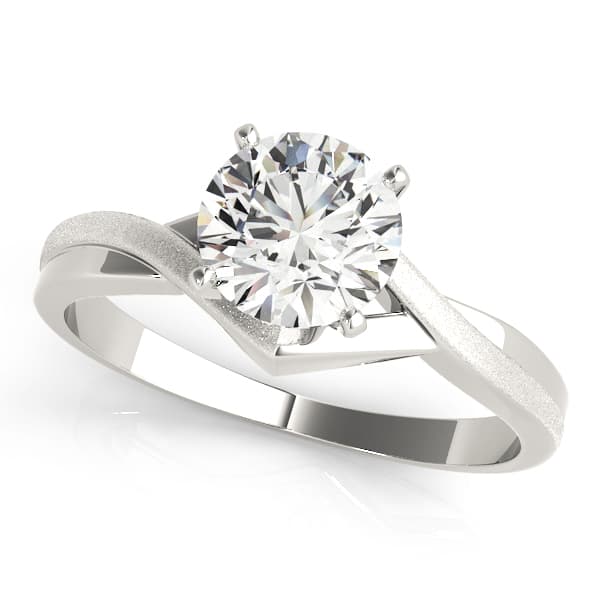 Twisted Shank Solitaire Engagement Ring — style 50083 in 10k White Gold