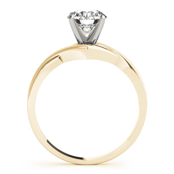 Twisted Shank Solitaire Engagement Ring, style 50083, Side view in yellow gold