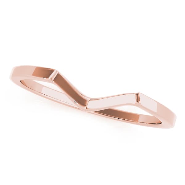 Curved Wedding Band, Front view in rose gold