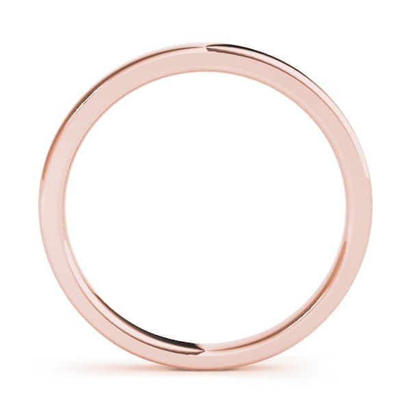 Gold Wedding Band, Top view in rose gold