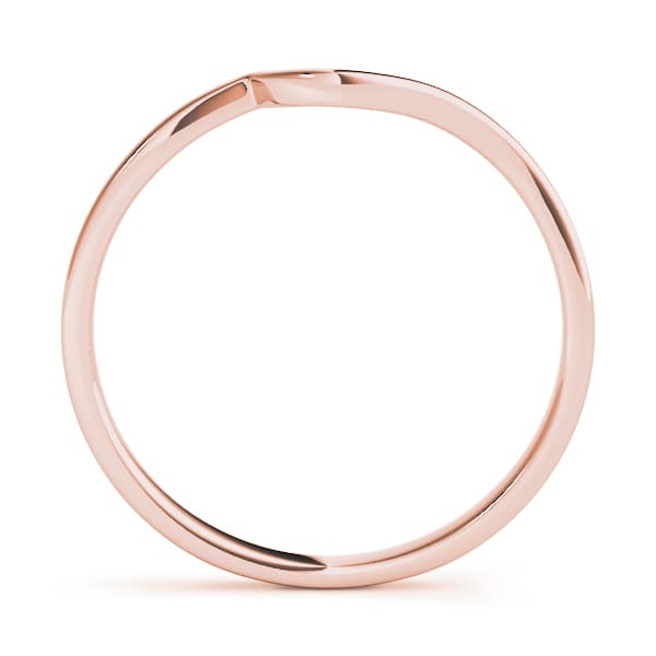 Curved Wedding Band, Side view in rose gold