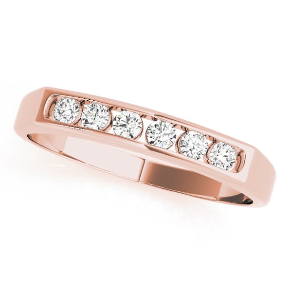 Channel Set Wedding Band (0.18 ct. tw.), Front view in rose gold