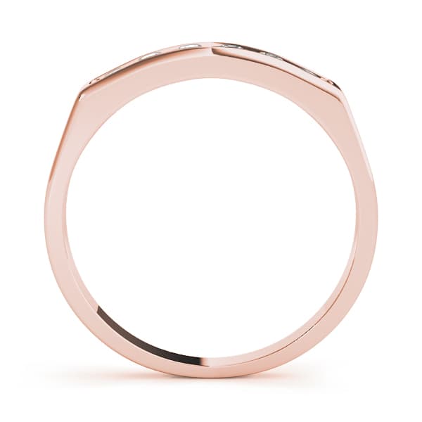 Channel Set Wedding Band (0.18 ct. tw.), Side view in rose gold
