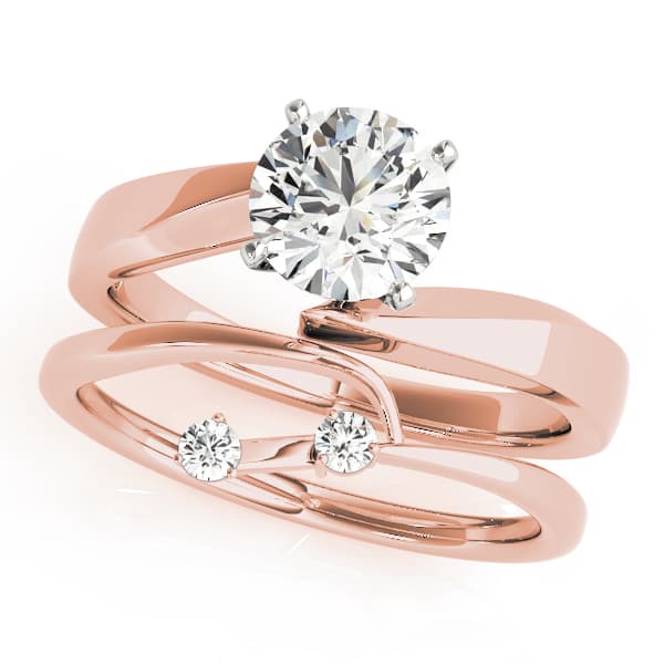 Solitaire Peg Head Engagement Ring, style 50205, On hand view in rose gold