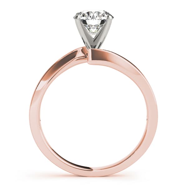Solitaire Peg Head Engagement Ring, style 50205, Side view in rose gold