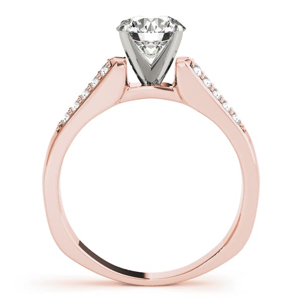 Split Shank Peg Head Engagement Ring, style 50262, Side view in rose gold