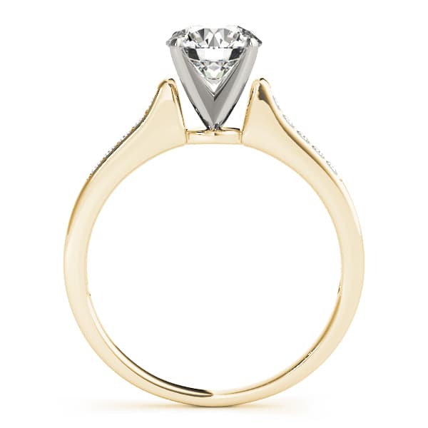 Single Row Channel Set Engagement Ring, style 50283, Side view in yellow gold