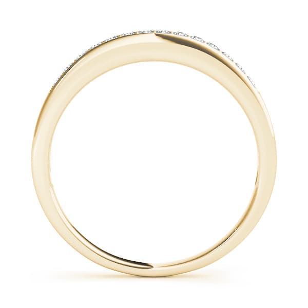 Prong In Channel Wedding Band (1/8 ct. tw.), Side view in yellow gold