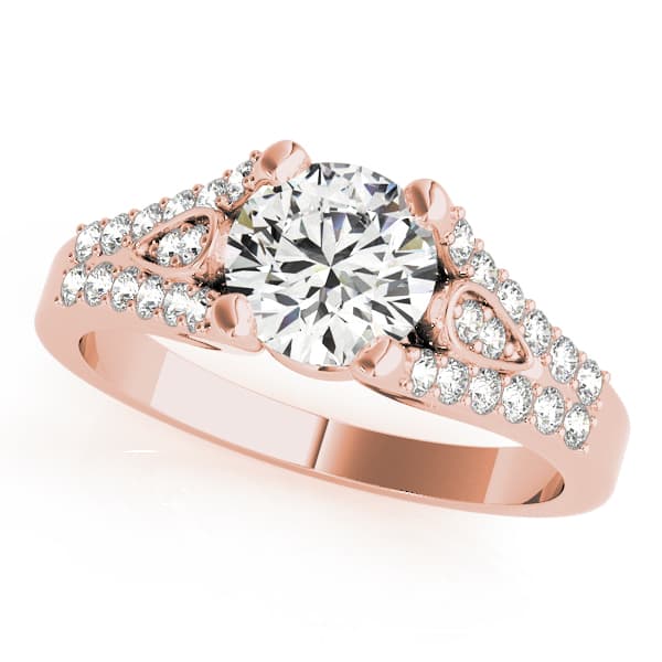 Multi-Row Engagement Ring, style 50340, Front view in rose gold