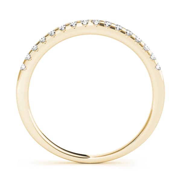 Shared Prong Wedding Band (1/4 ct. tw.), Side view in yellow gold