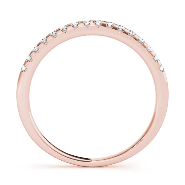 Shared Prong Wedding Band (1/4 ct. tw.), Side view in rose gold